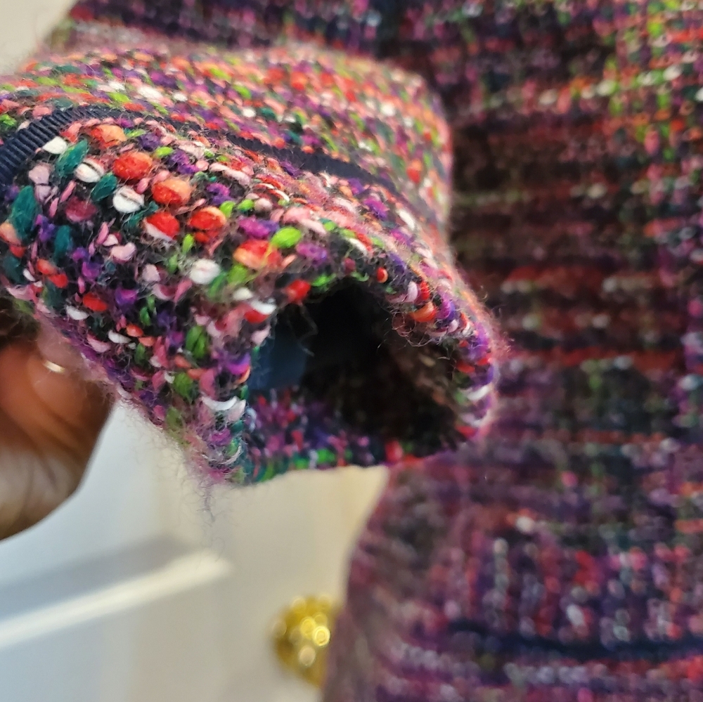 Talbots Button Front Multicolor Tweed Blazer 6 - image 8